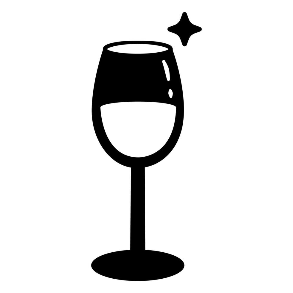 Wine glass with a star on top. vector