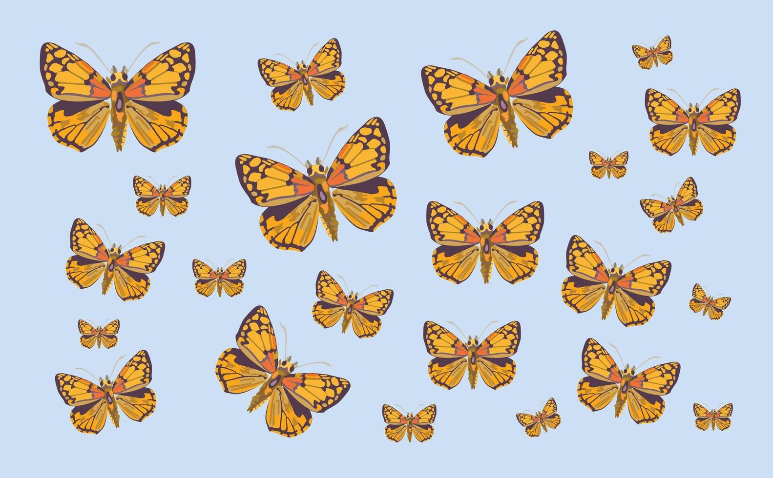 Oranges butterflies background vector