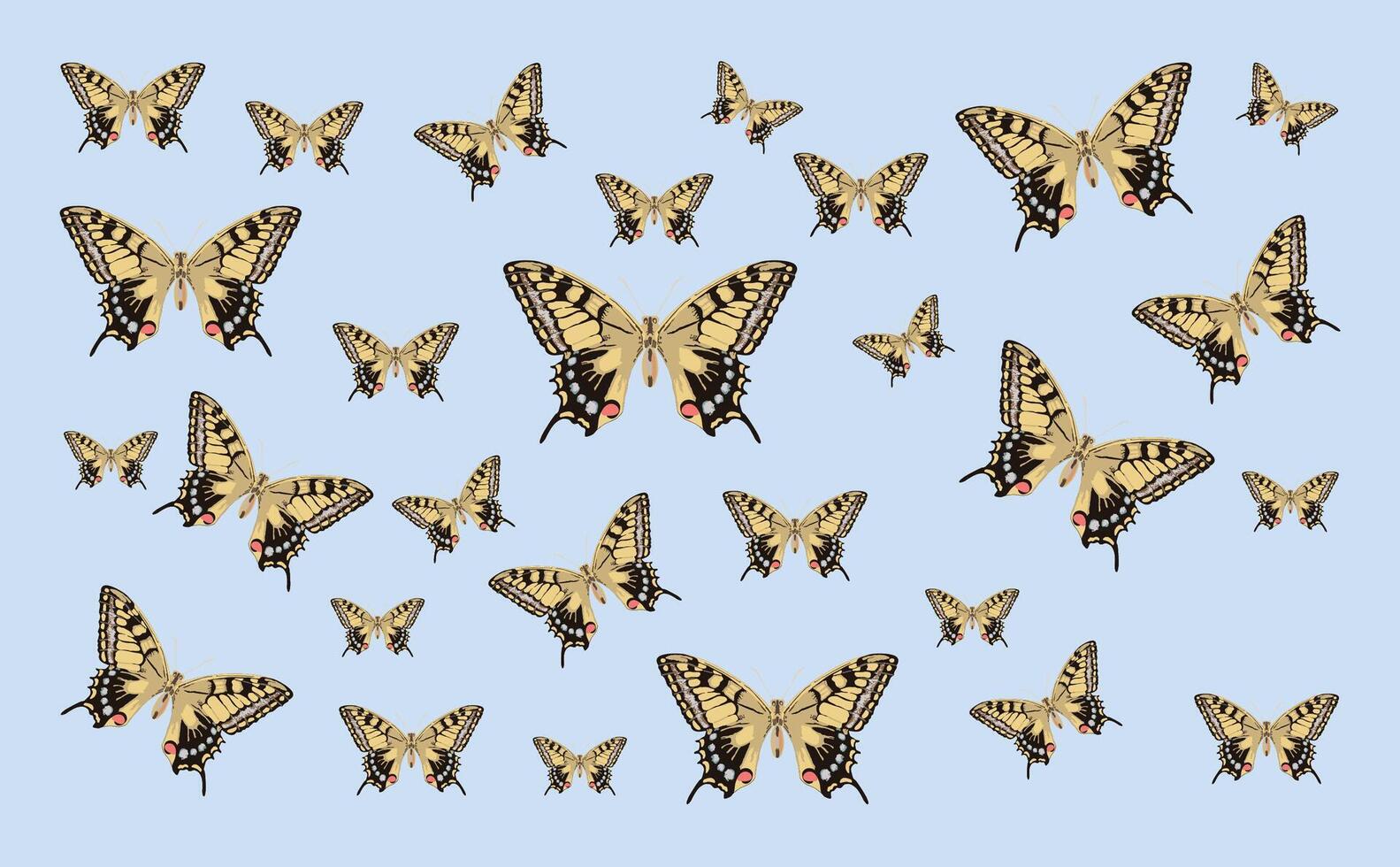 Realistic butterflies background vector
