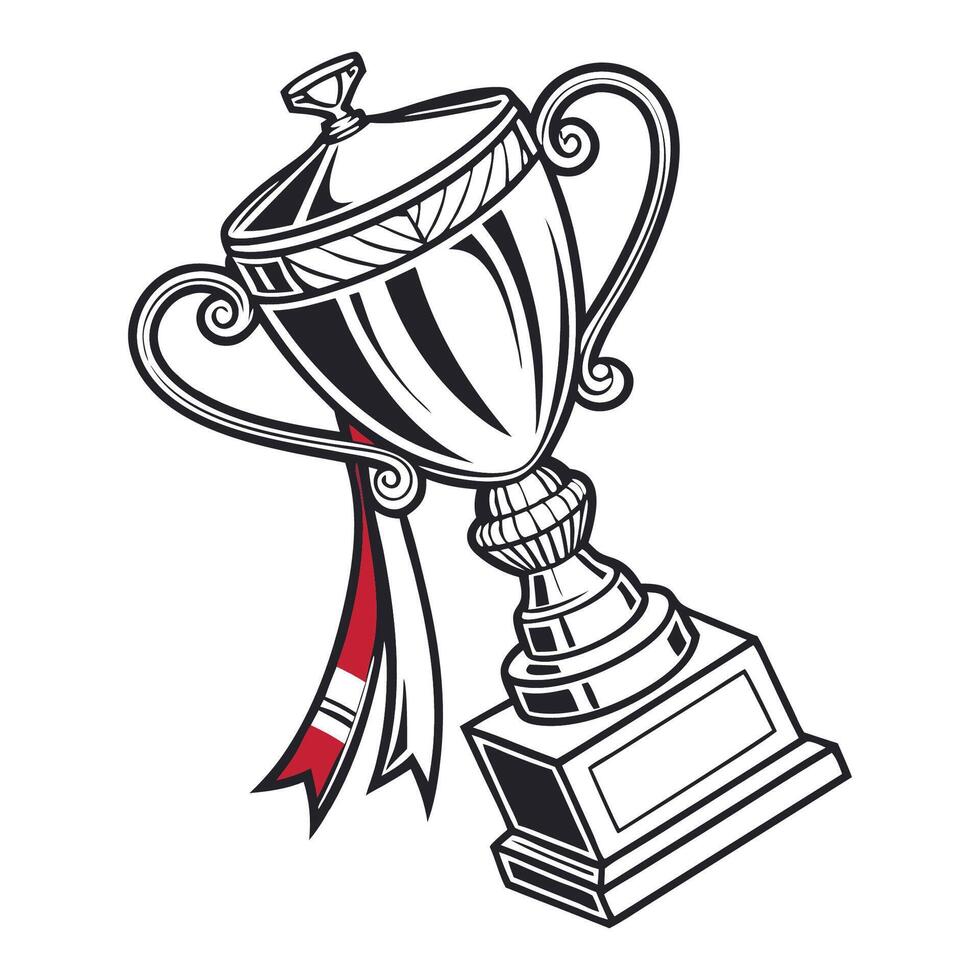 Black trophy cup vector
