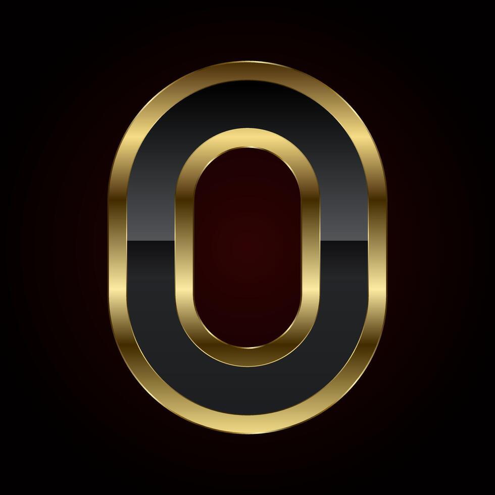 luxurious number zero is crafted with a rich gold outline and sleek black interior, radiating elegance and high-end design vector