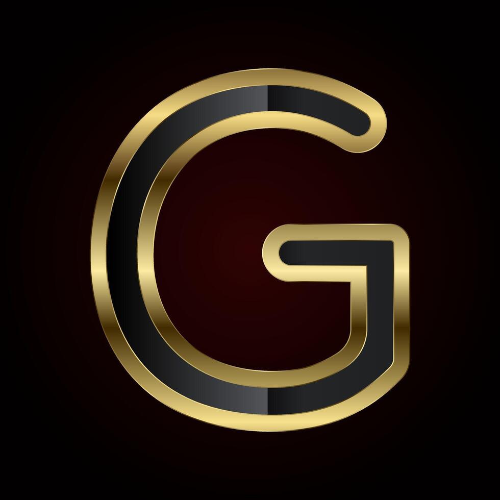 A luxurious Letter G is crafted with a rich gold outline and sleek black interior, radiating elegance and high-end design of , illustration vector