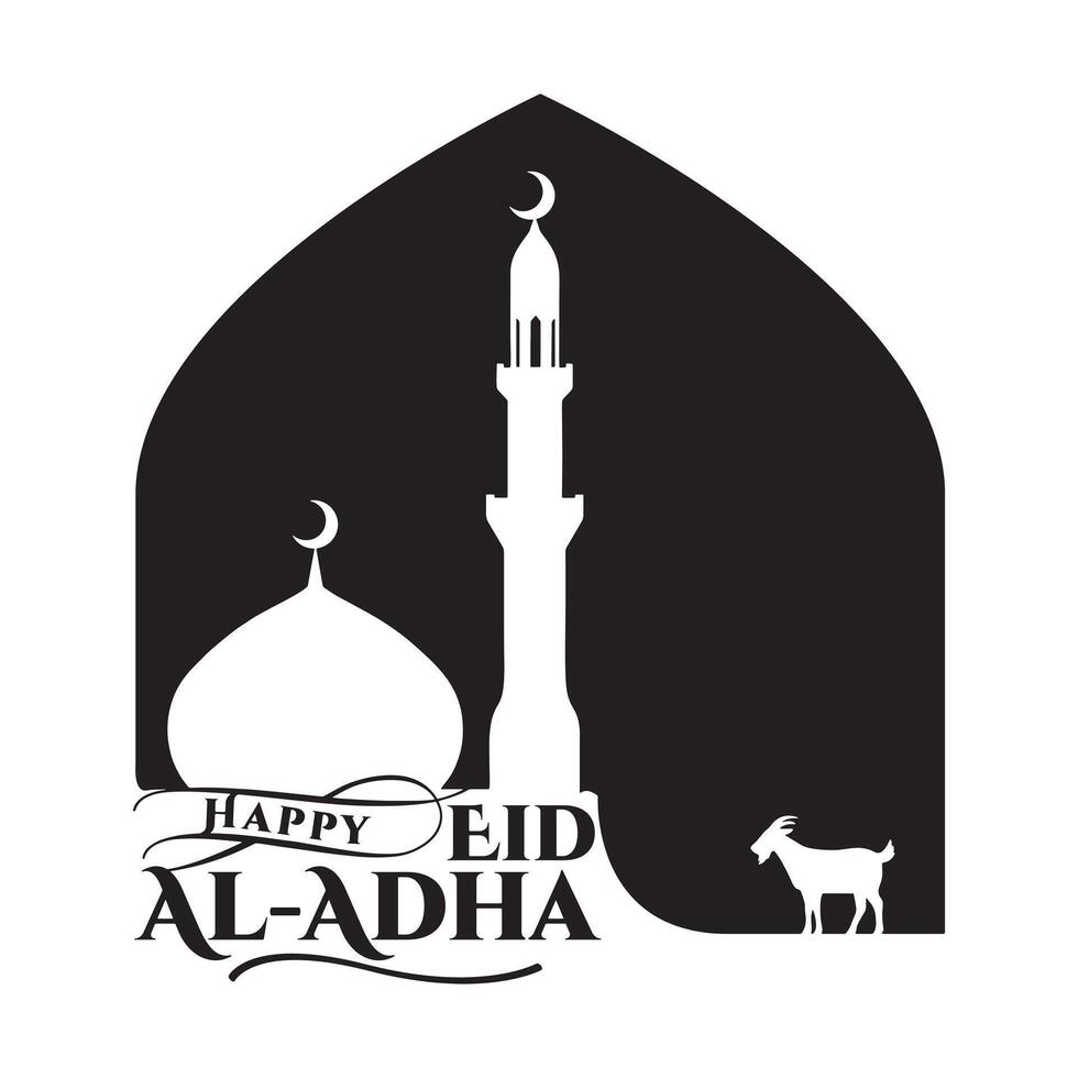 illustration Shows Eid al Adha Texts intricately vector