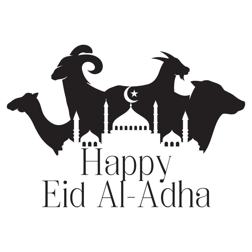 illustration Shows Eid al Adha Text intricately vector