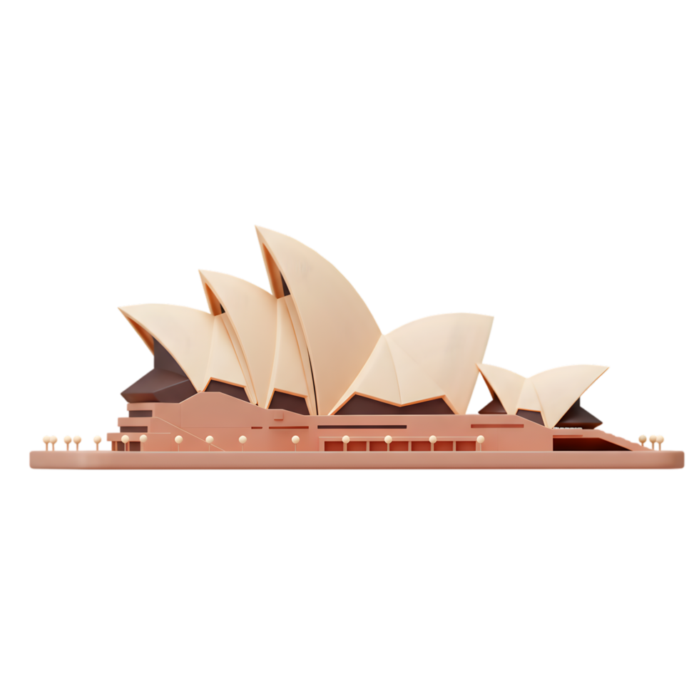 The sydney opera house in a gold color png