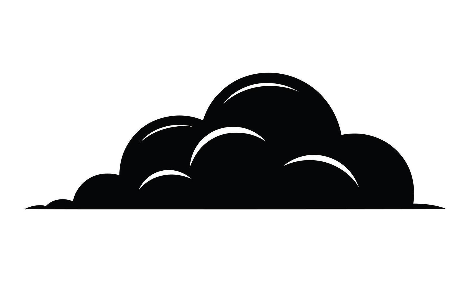 Simple black silhouette cloud graphic design for weather and climate related concepts vector