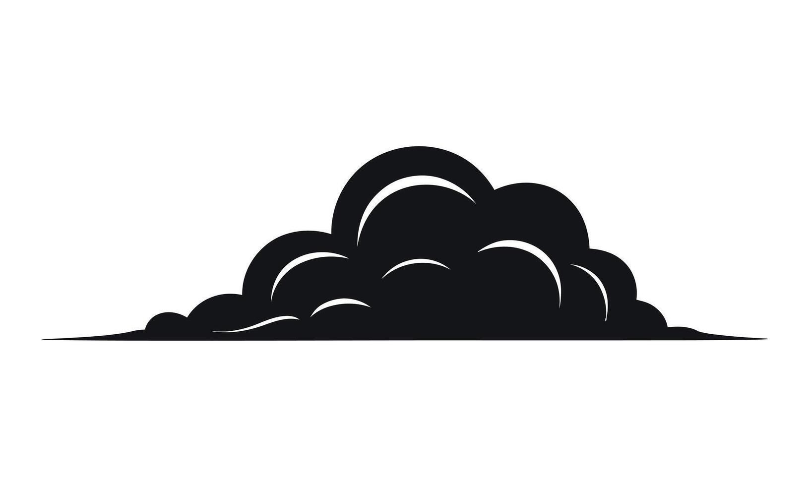 Black cloud silhouette cartoon illustration simple graphic design element isolated on white vector