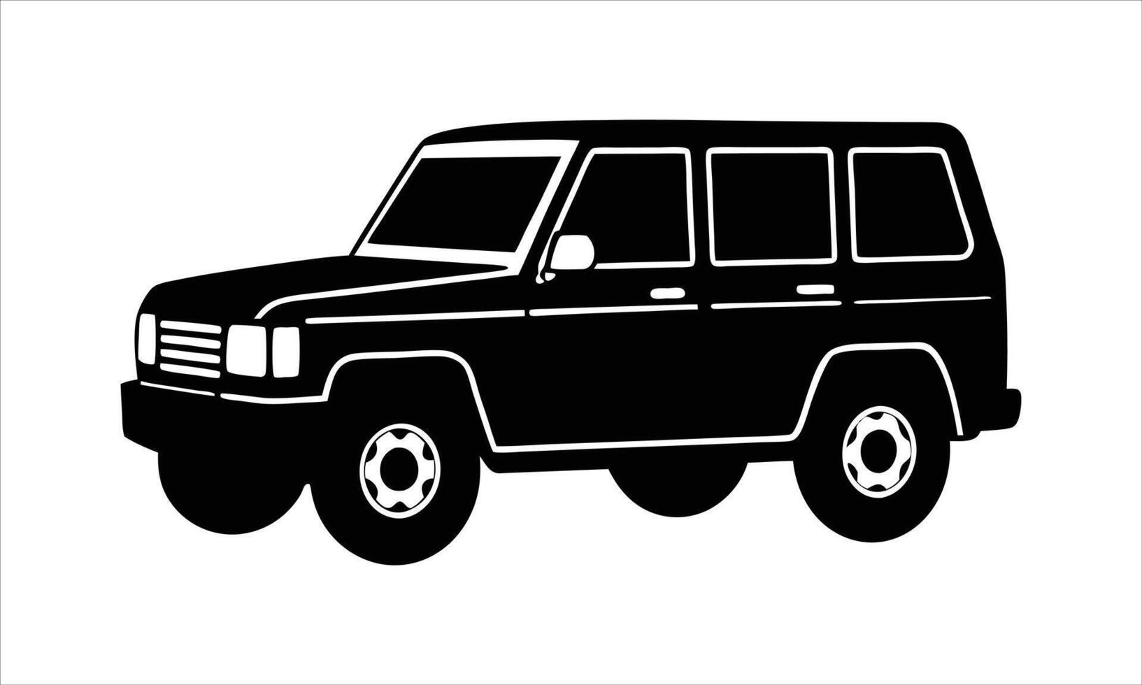 Silhouette of a Four-Door Off-Road Vehicle vector