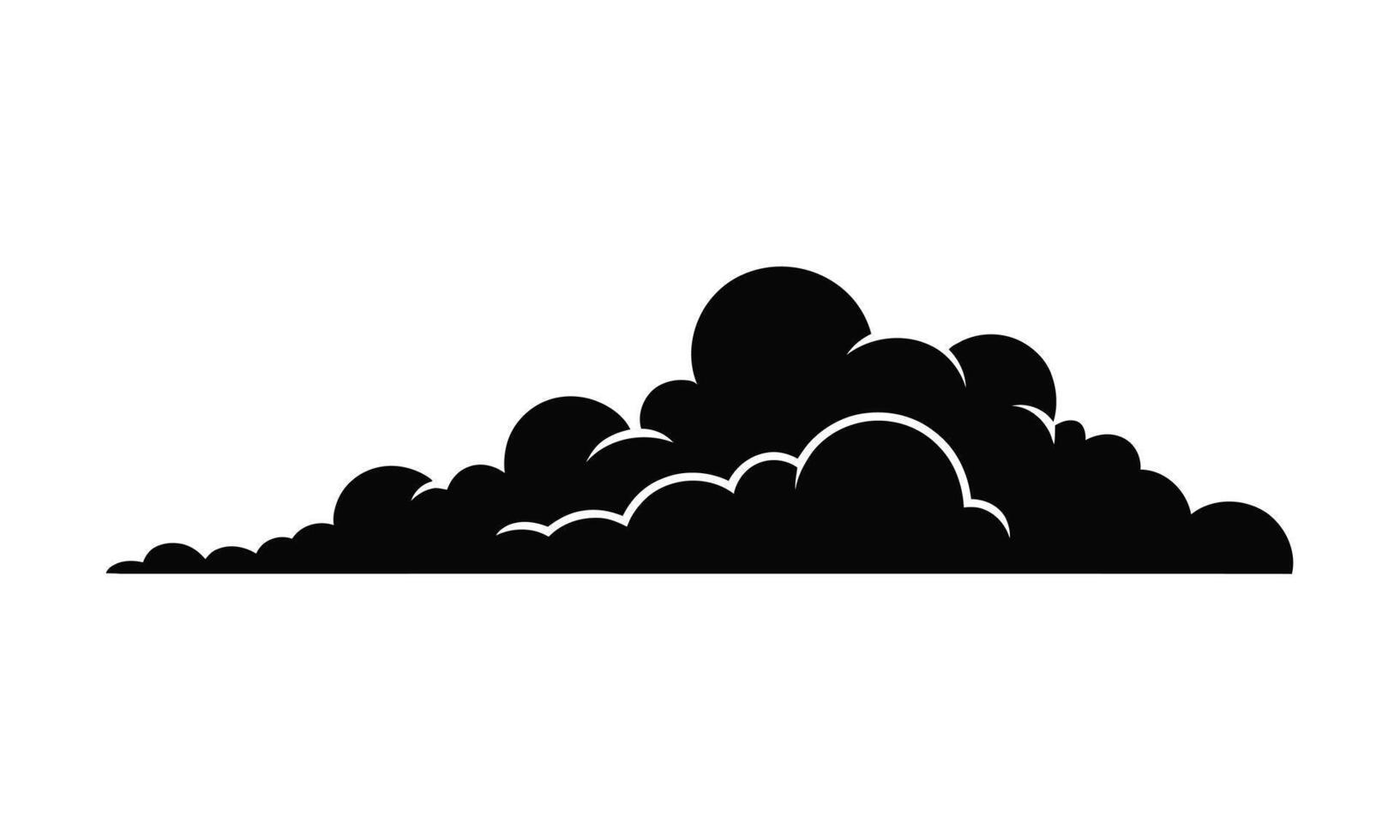 illustration of a detailed black cloud against a clean white background vector