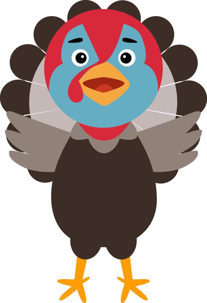 Cute turkey children's illustration vector