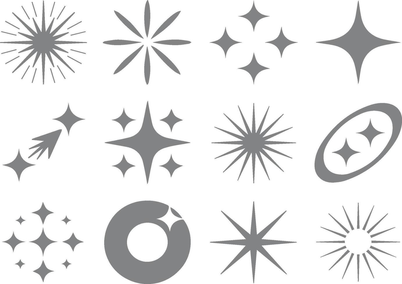 Sparkle elements collection glitter starburst effect isolated design illustration shine icons vector