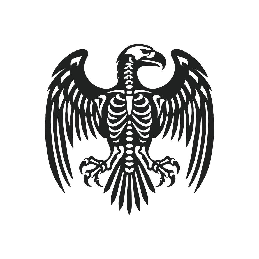 Fierce Eagle Skull Design Silhouette for TShirt Graphics or Digital Art Projects vector