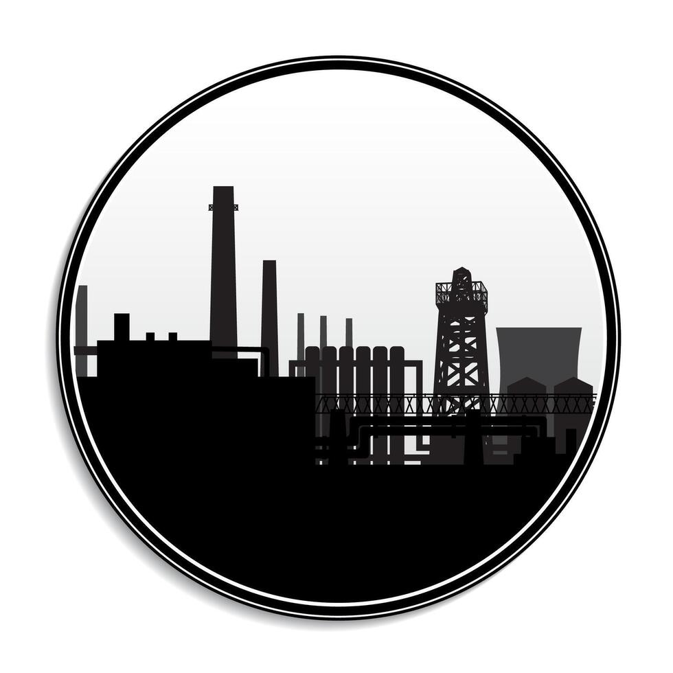 iindustrial landscape buildings circle vector