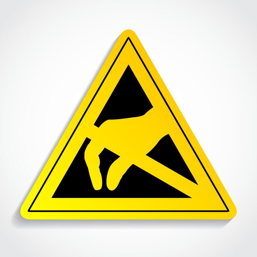3d ESD triangle symbol electrostatic discharge vector