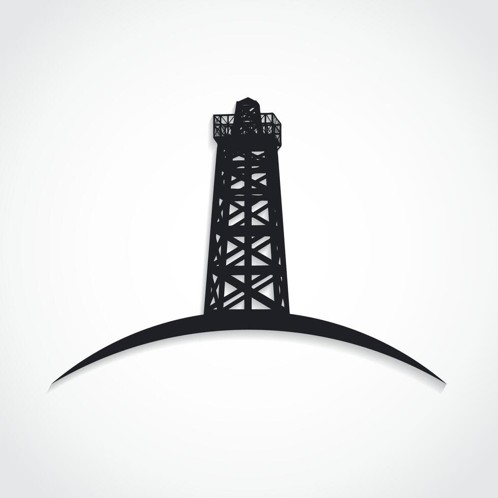 oil company logo silhouette oil rig vector