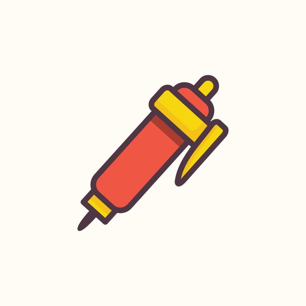 Flat style highlighter pen icon with cap and chisel tip vector