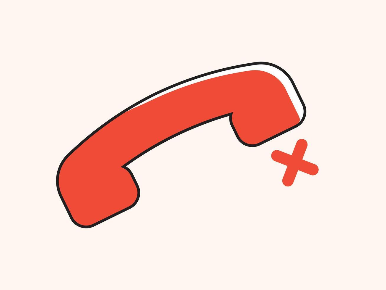 flat icon. unanswered call and phone symbol and icon vector
