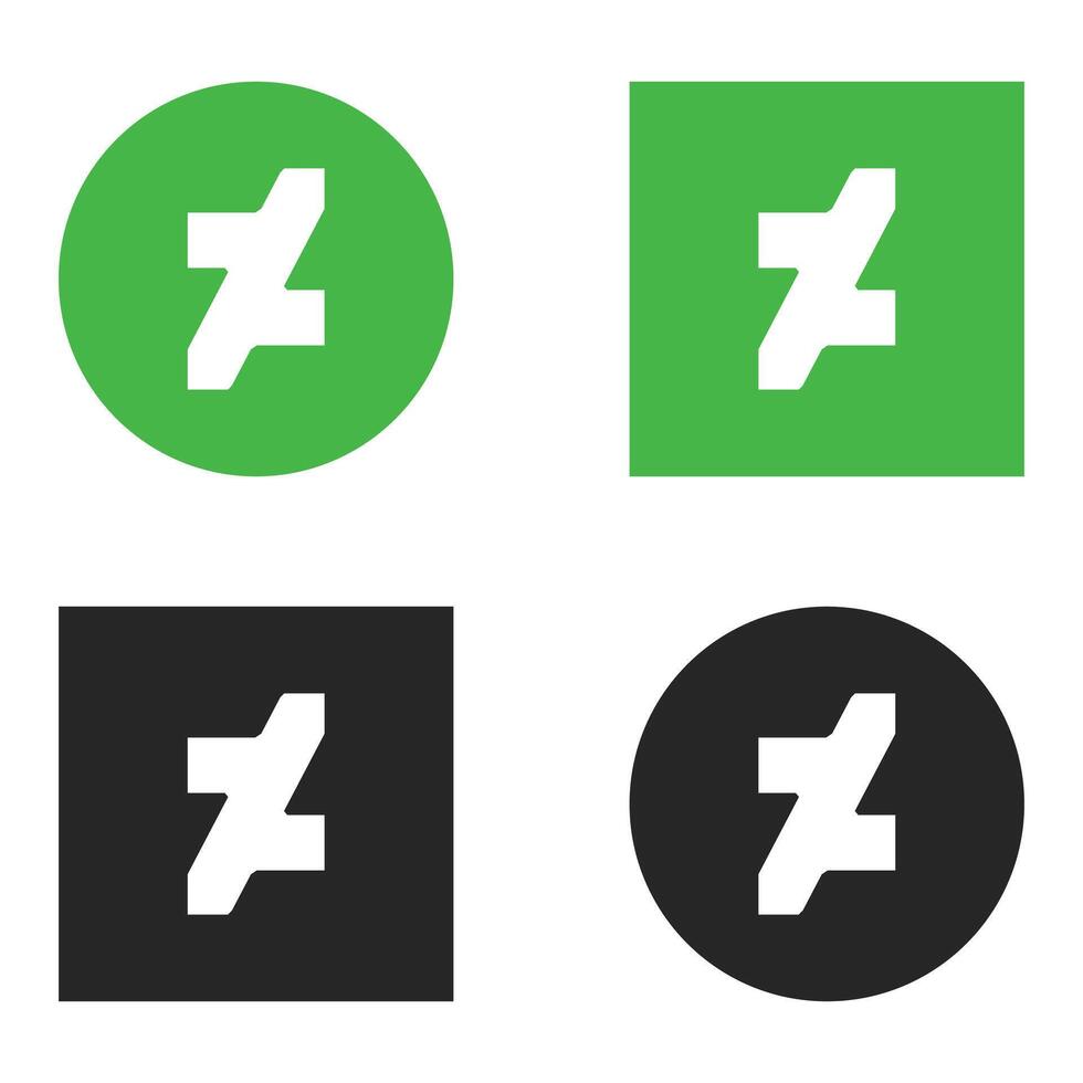 four different logos for the zcash cryptocurrency vector