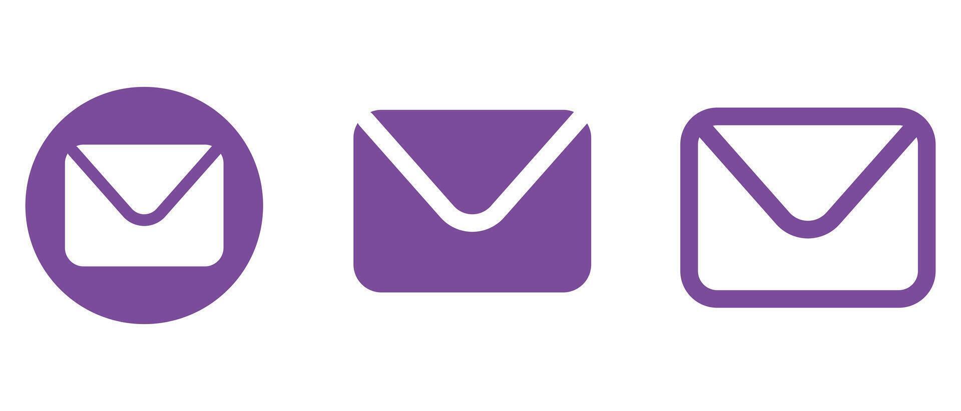 Purple Envelope Icons Illustration vector