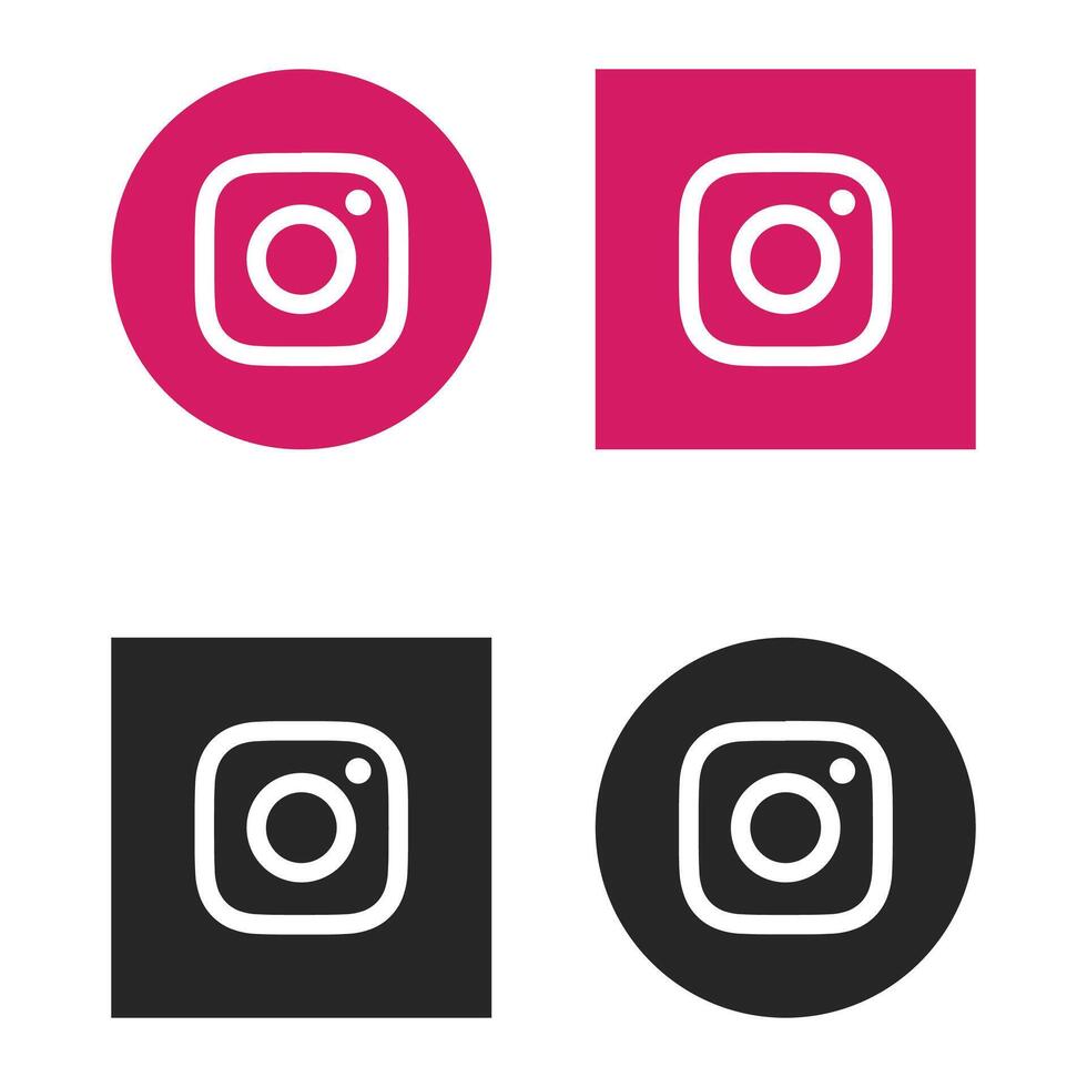 four different colored instagram icons vector