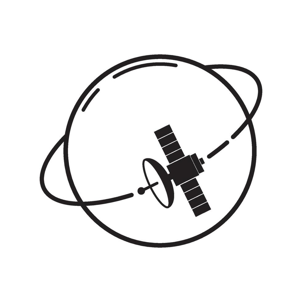 Satellite icon logo illustration vector