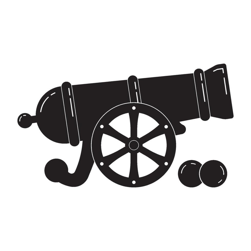 cannon icon illustration logo design vector