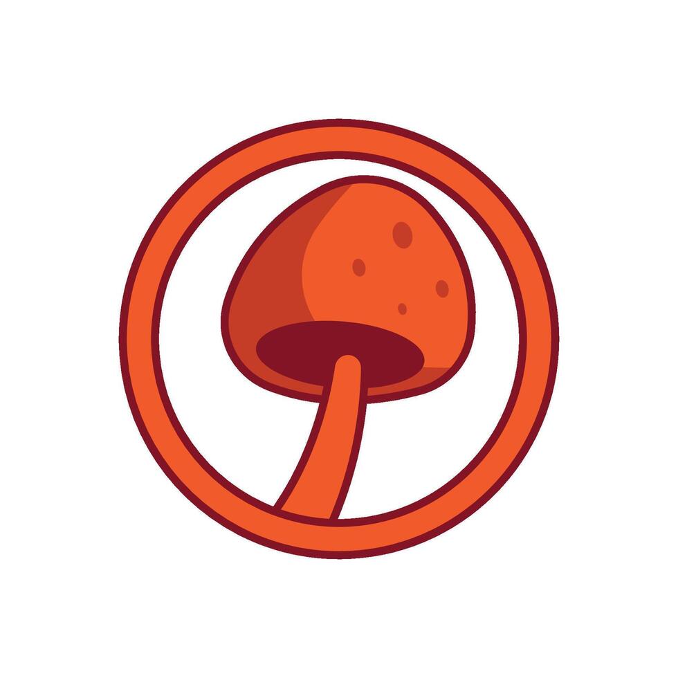 mushroom illustration template vector