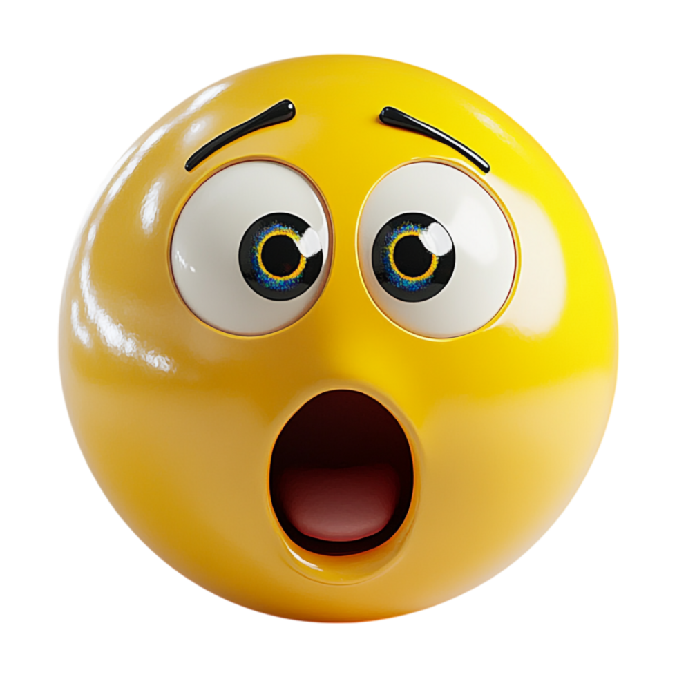 yellow emoticion with a surprised expression png