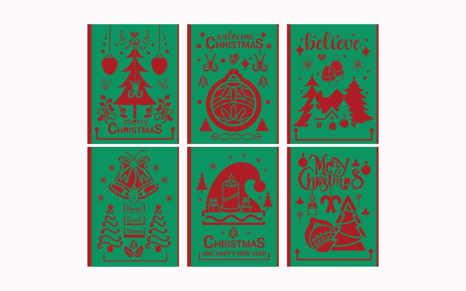 Festive Christmas Card Designs with Christmas elements. vector