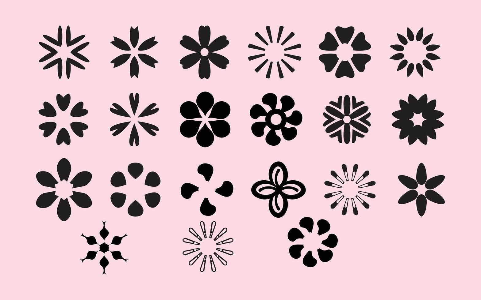 Abstract Floral and Star Pattern Collection vector