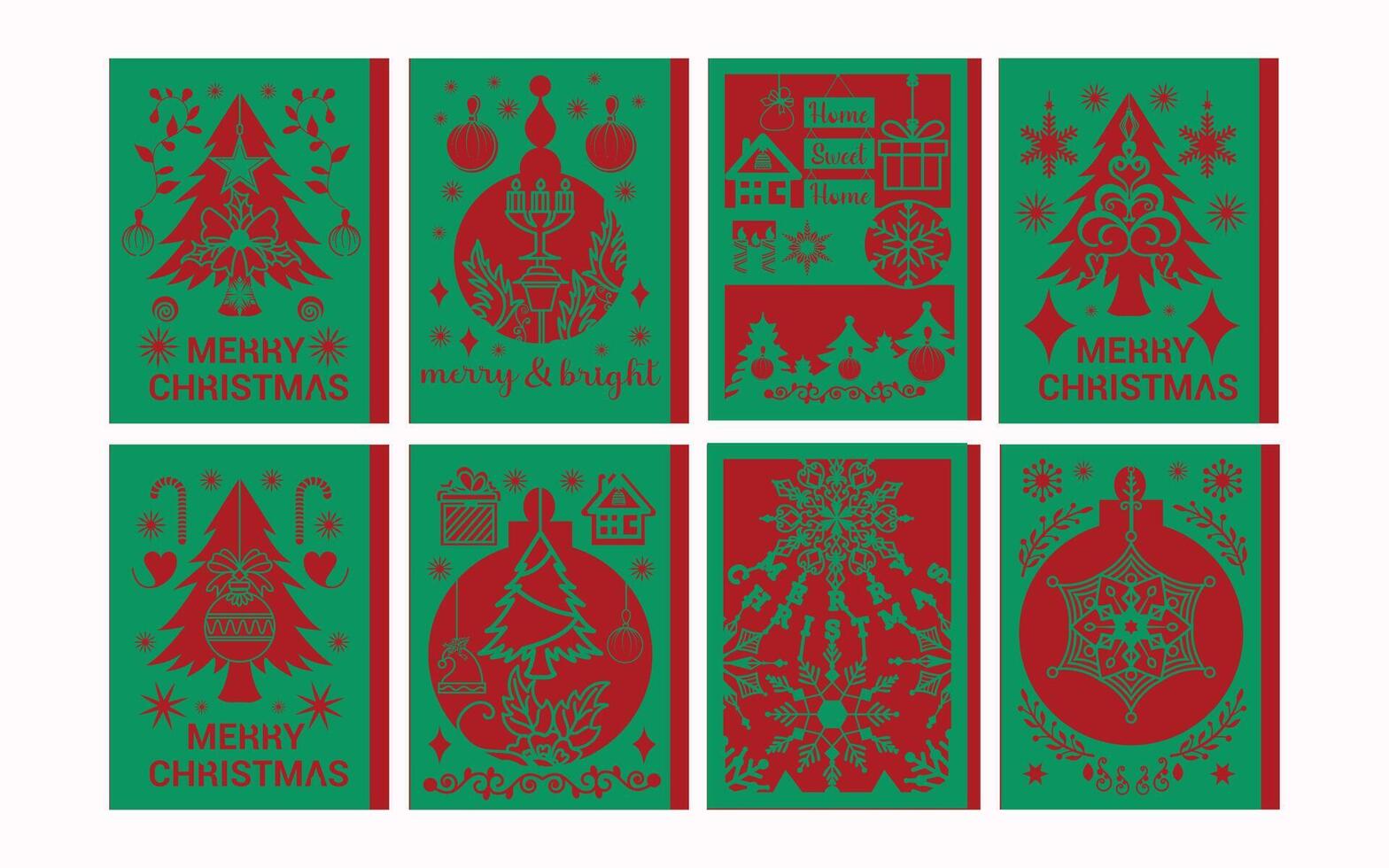 Card Designs with Christmas elements. vector