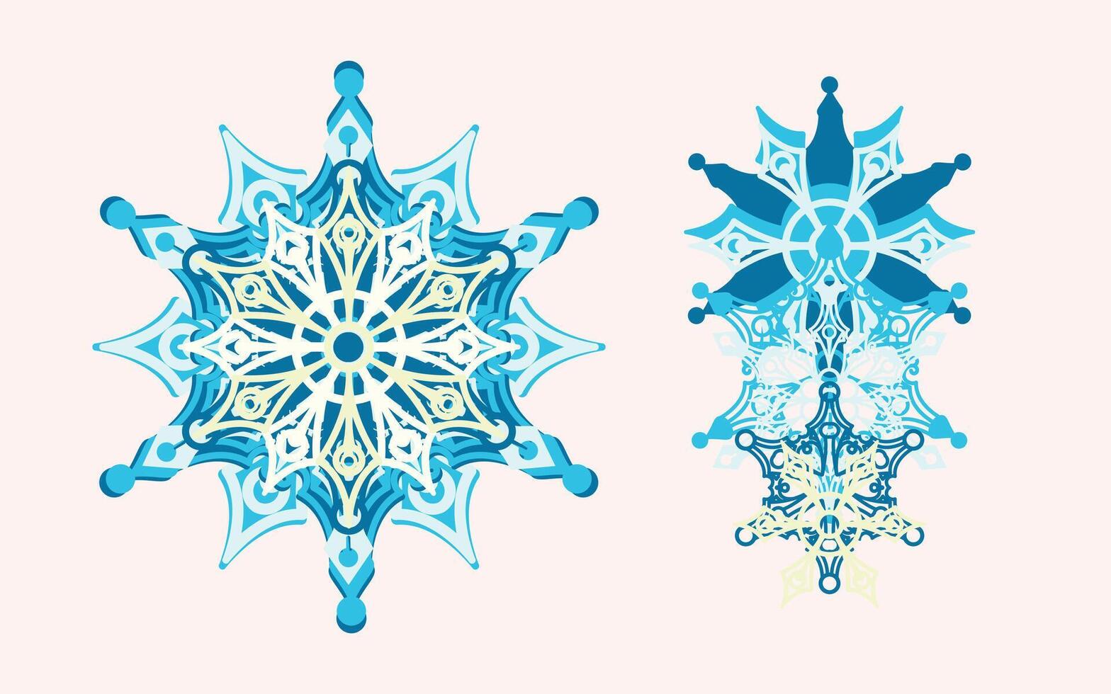 Layered Snowflake Designs for the Holidays. vector