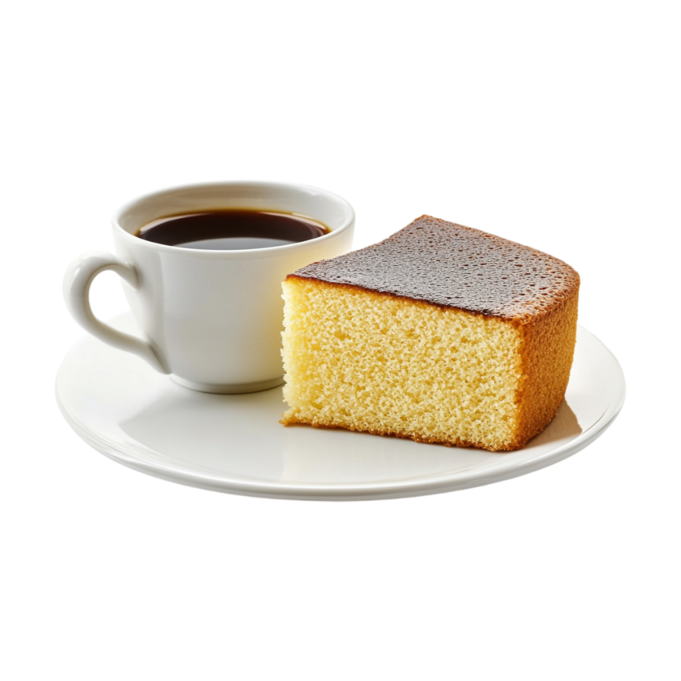 cake and coffee on a plate png