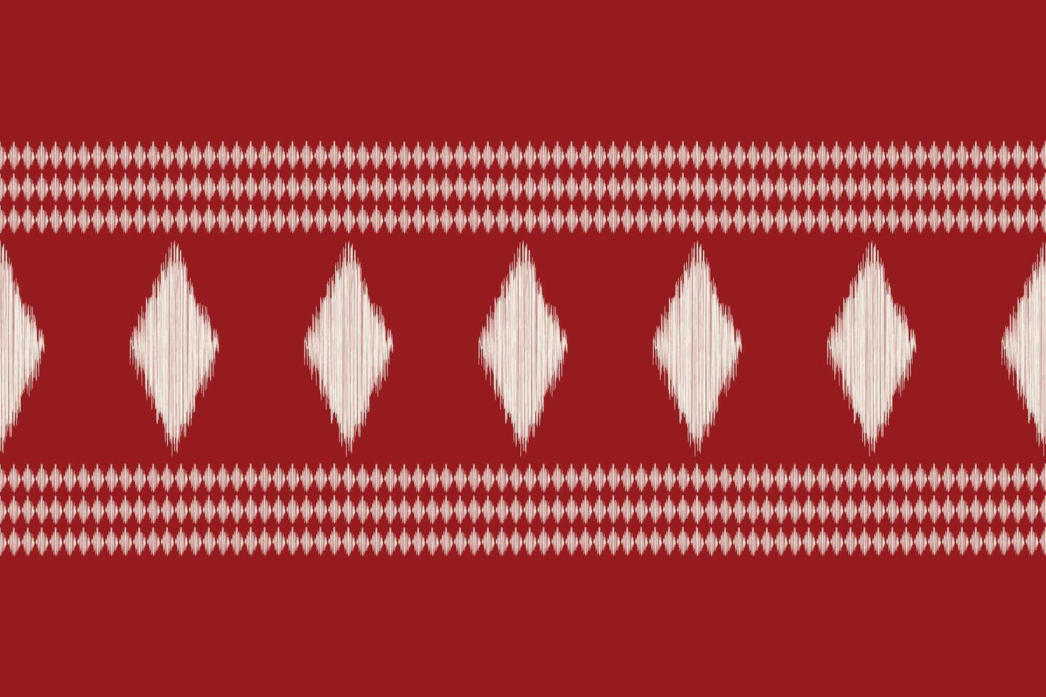 Design art fabric pattern art of red color background ikat pattern decor ethnic. vector