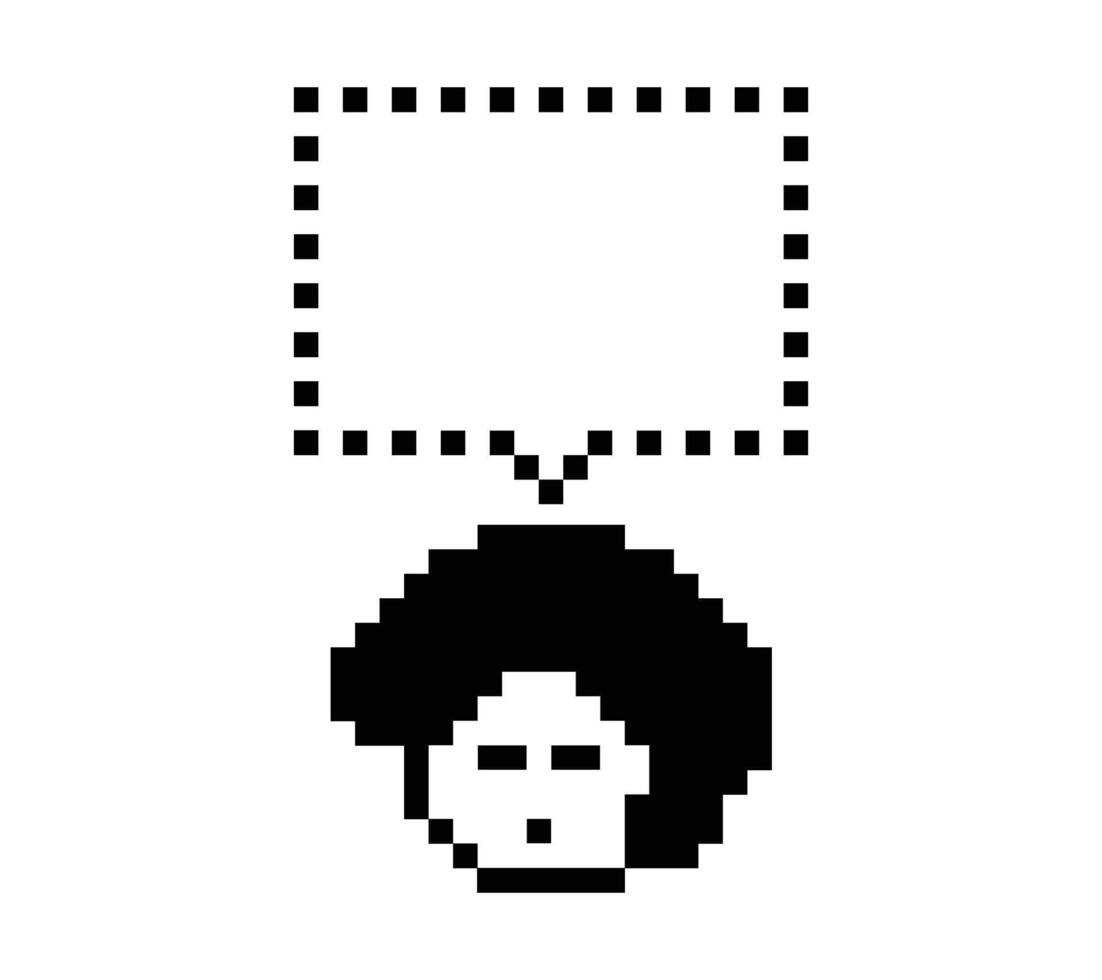 Cartoon 8 bit boy man male face of chat blank say speak talk think chat box design pixel. vector