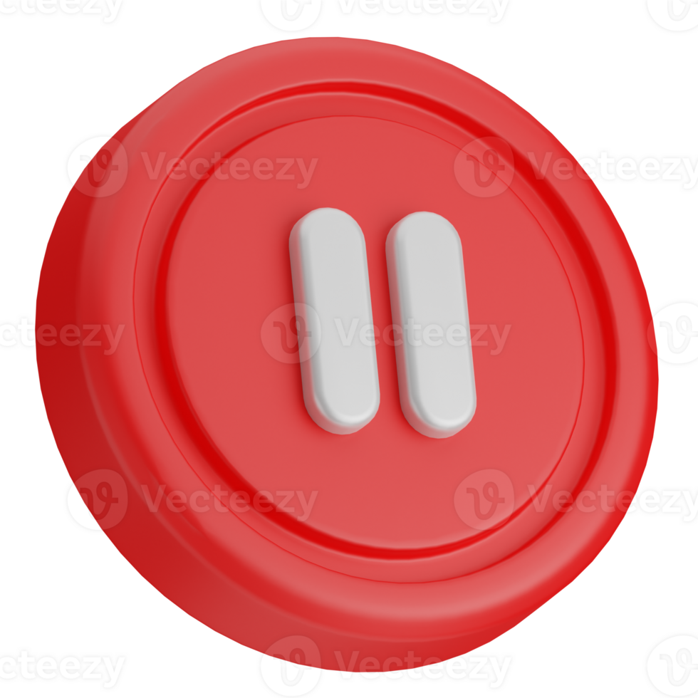 3d Realistic Pause Icon png