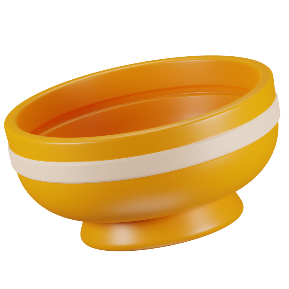 Yellow Bowl 3D Rendering png