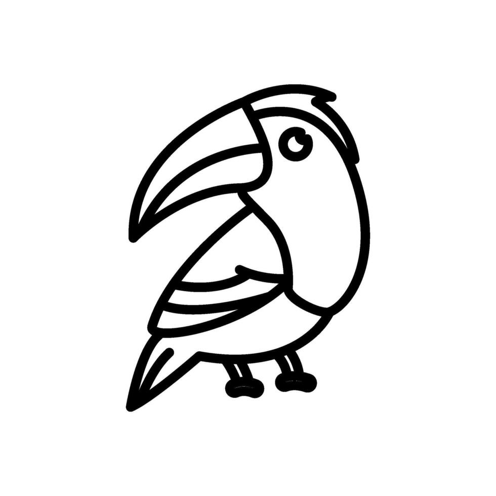 Toucan icon looking over shoulder vector