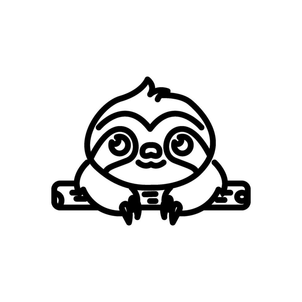 Cute sloth hanging icon graphic vector