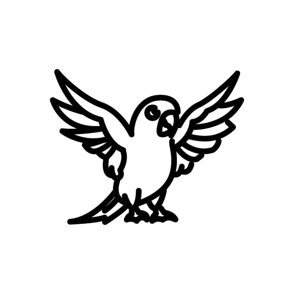 Bird icon with wings spread wide vector