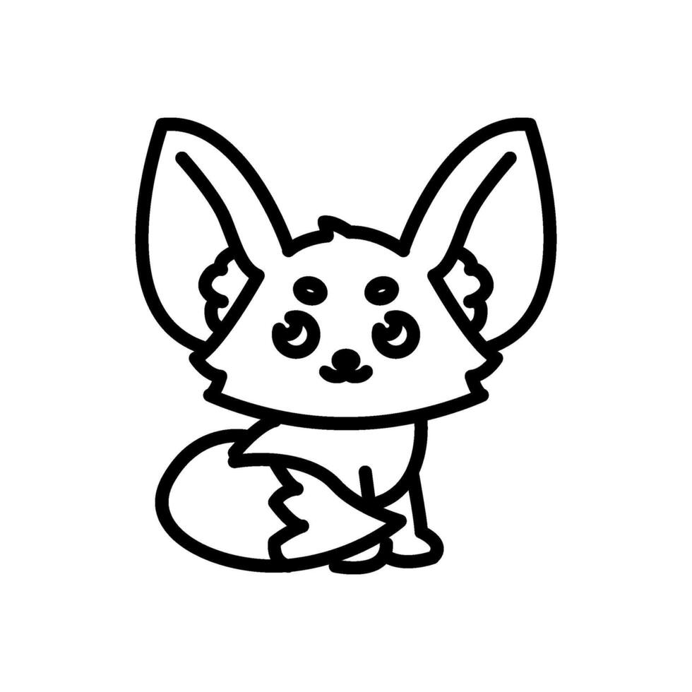Fennec fox outline icon art vector