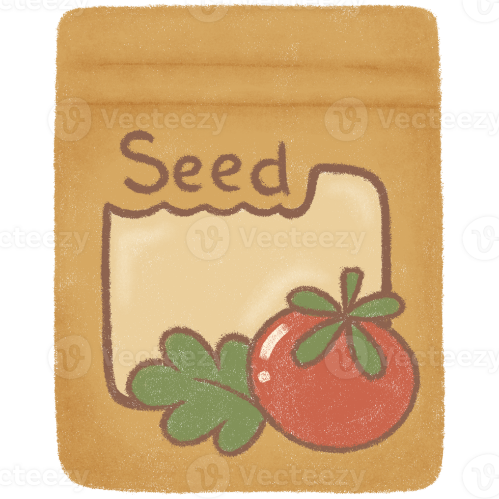 Tomato seeds in a paper bag png