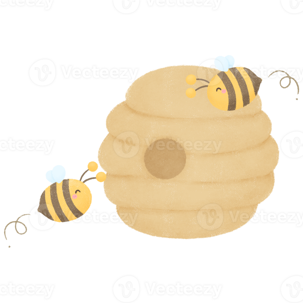 Little bees and honeycomb png