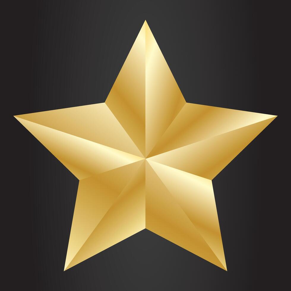 Golden realistic metallic stars isolated vector