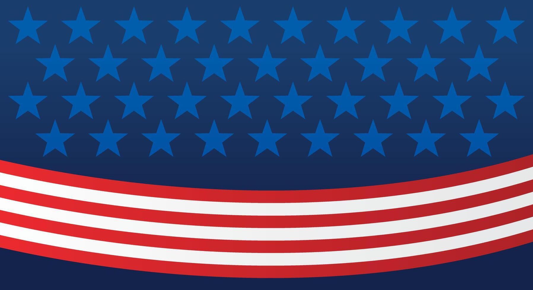 Red White Blue and stars United States flag style background vector