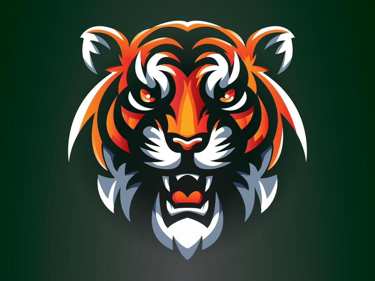 Angry Tiger Head vector