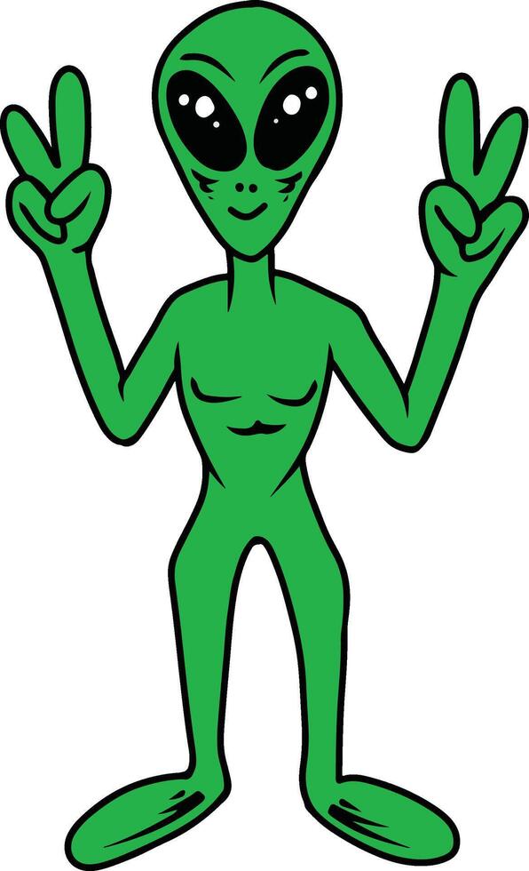 aliens green character vector