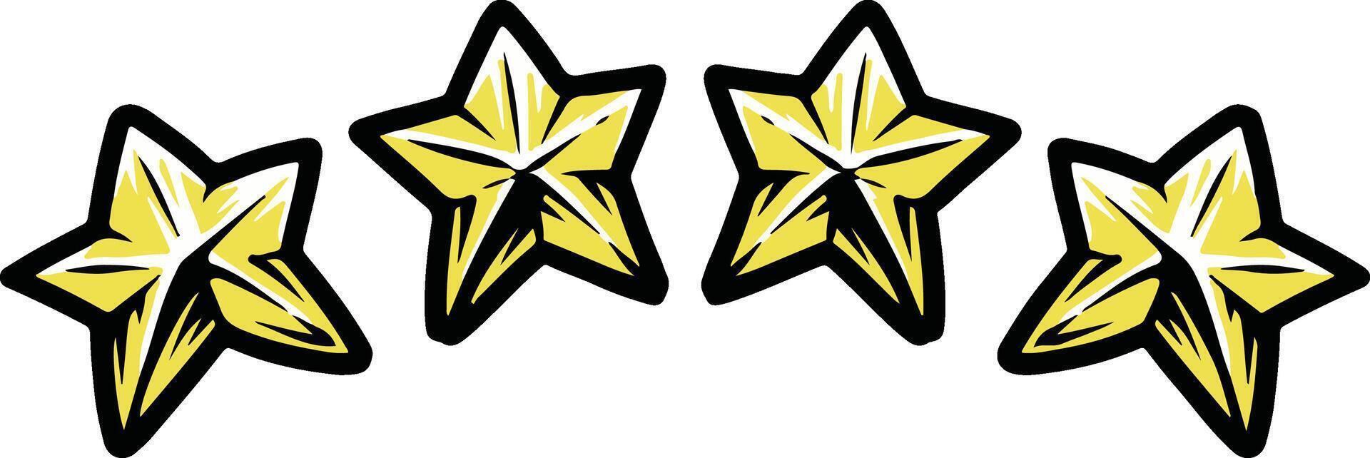 four star illustration vector