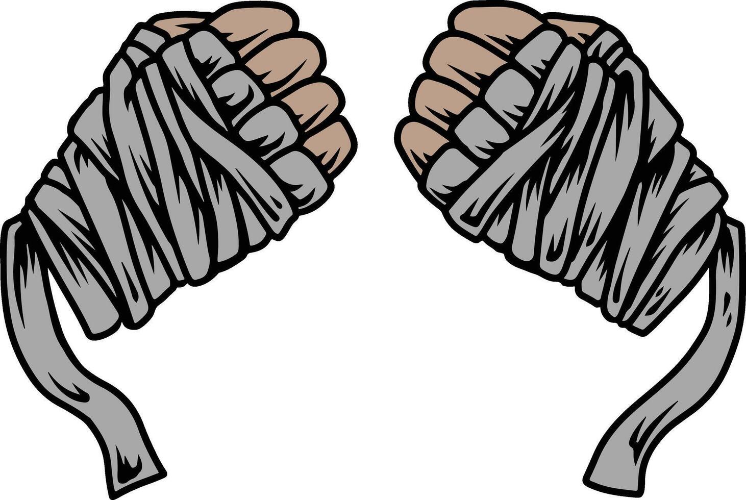 hand with handwrap fighting vector