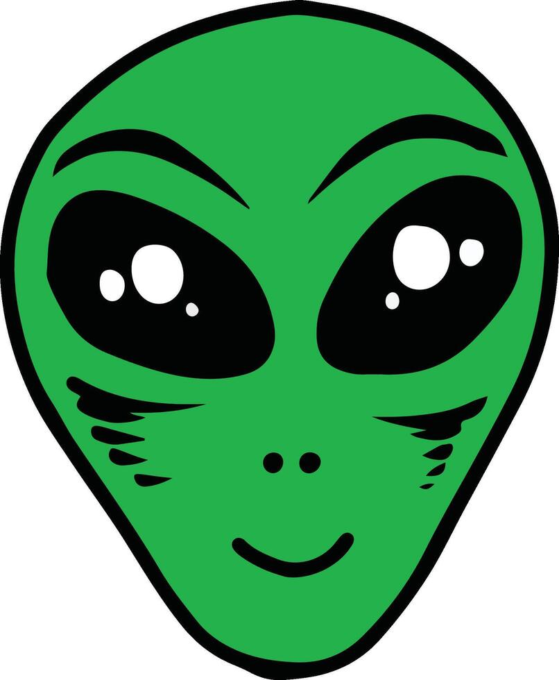 alien head illustration vector